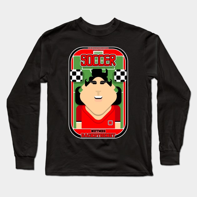 Soccer/Football Red and Black - Nutmeg Backothenet - Amy version Long Sleeve T-Shirt by Boxedspapercrafts